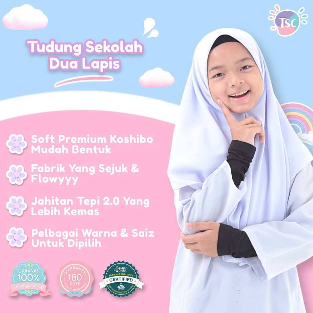 Tudung Sekolah Dua Lapis