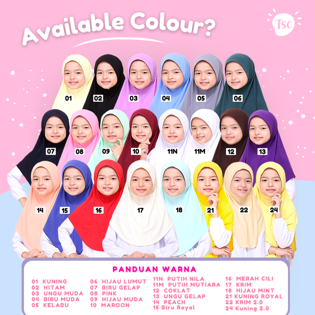 Warna tudung sekolah leksi 1