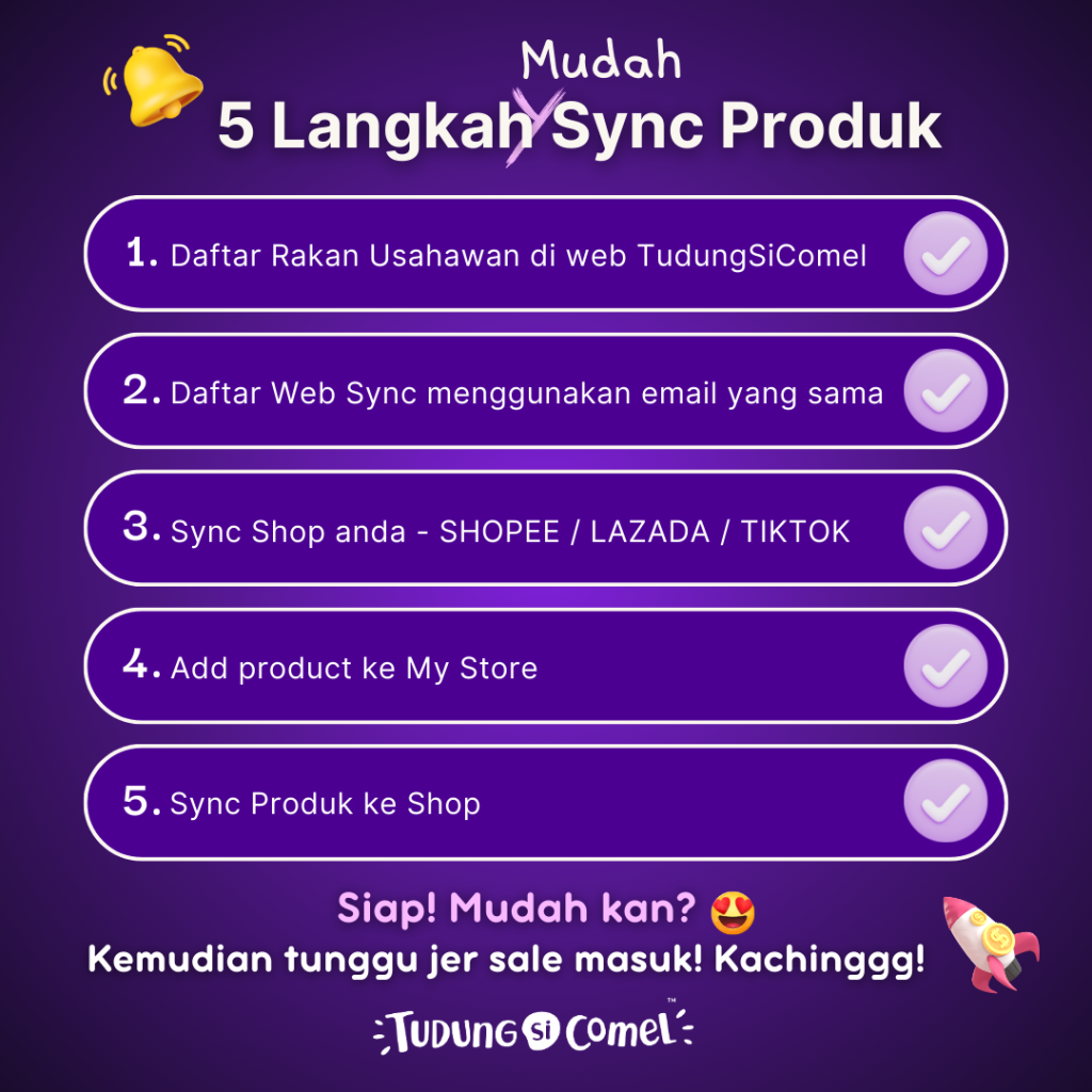 5 Langkah Sync Produk