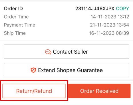 Shopee Return Refund