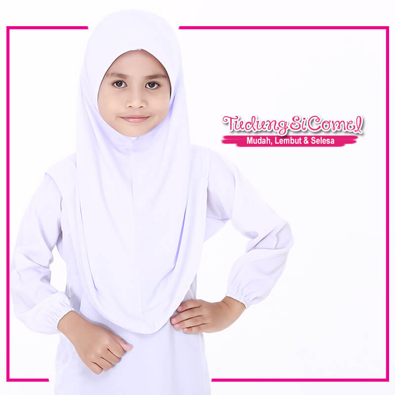 Tudung Sekolah Awning Lembut Putih Nila S 518-11
