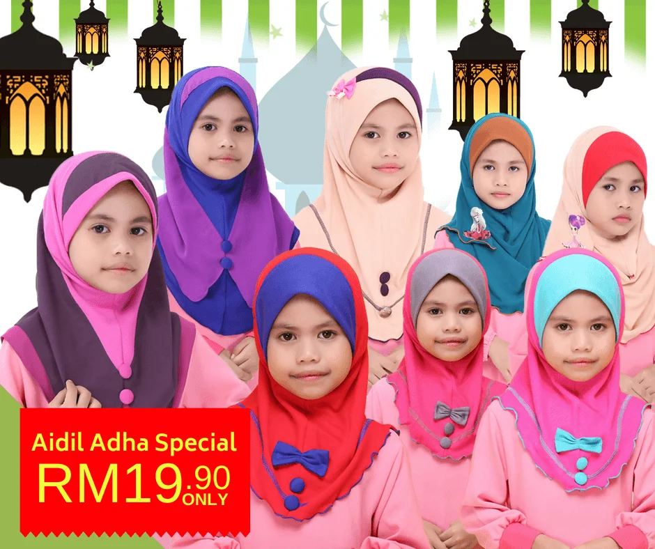 promosi tudung kanak-kanak aidiladha
