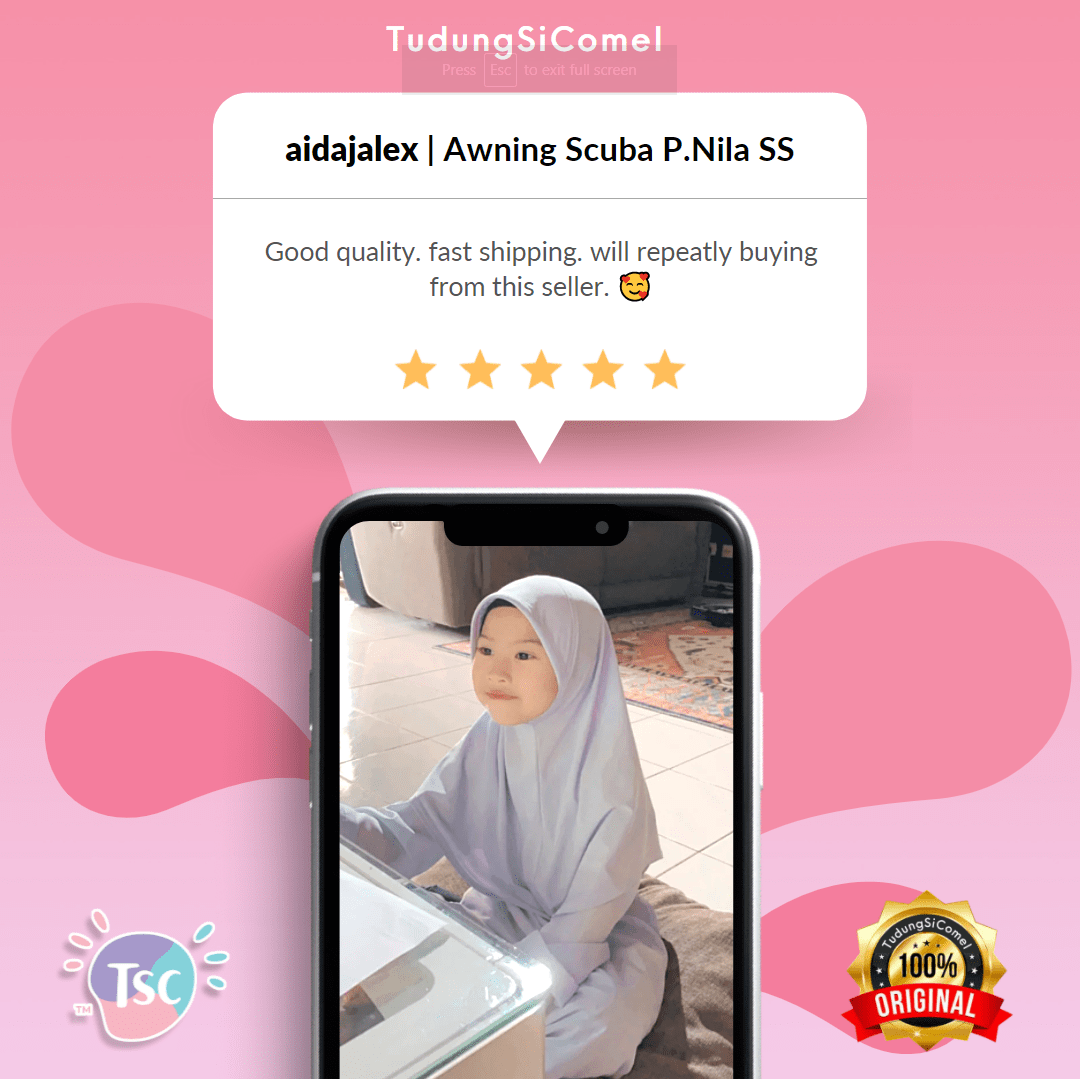 Testimoni Aidajalex. Gambar Aidajalex, pelajar sekolah bertudung kelabu di dalam mockup handphone