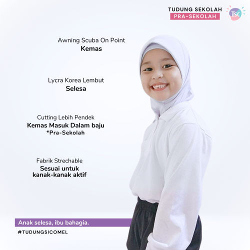 Tudung khas pra sekolah