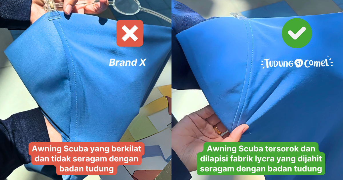 tudung sekolah awning scuba