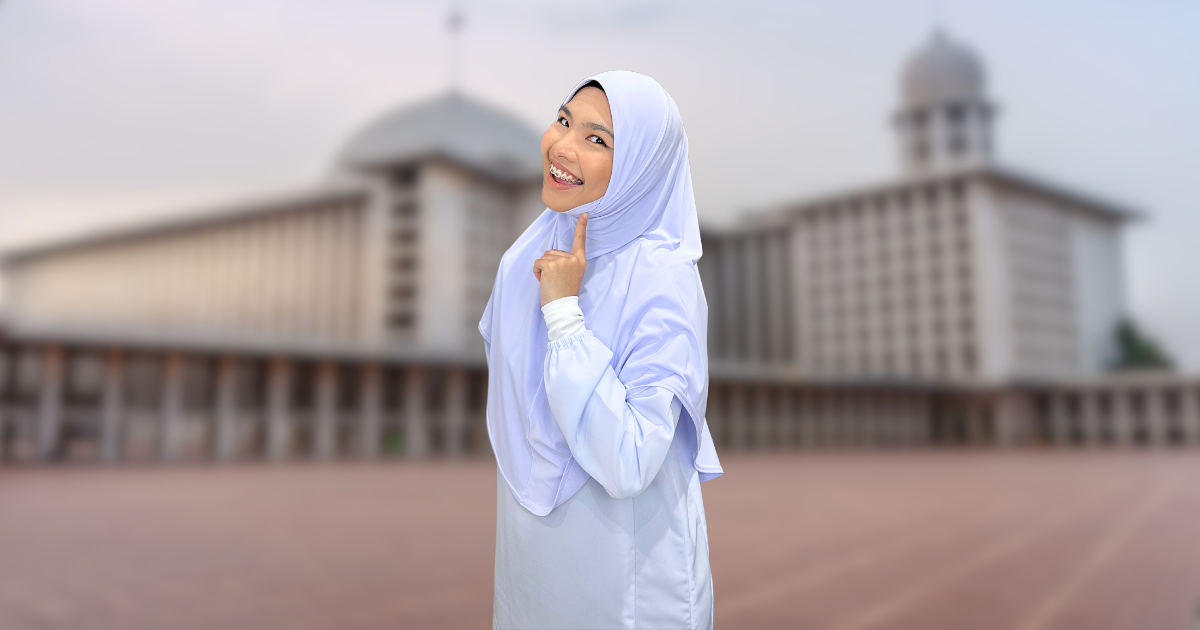 tudung sekolah berdagu labuh