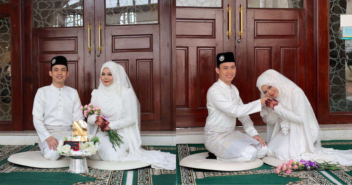 Gambar Fara dan Haidi di majlis nikah – Designer TudungSiComel bersama pasangan di hari bahagia