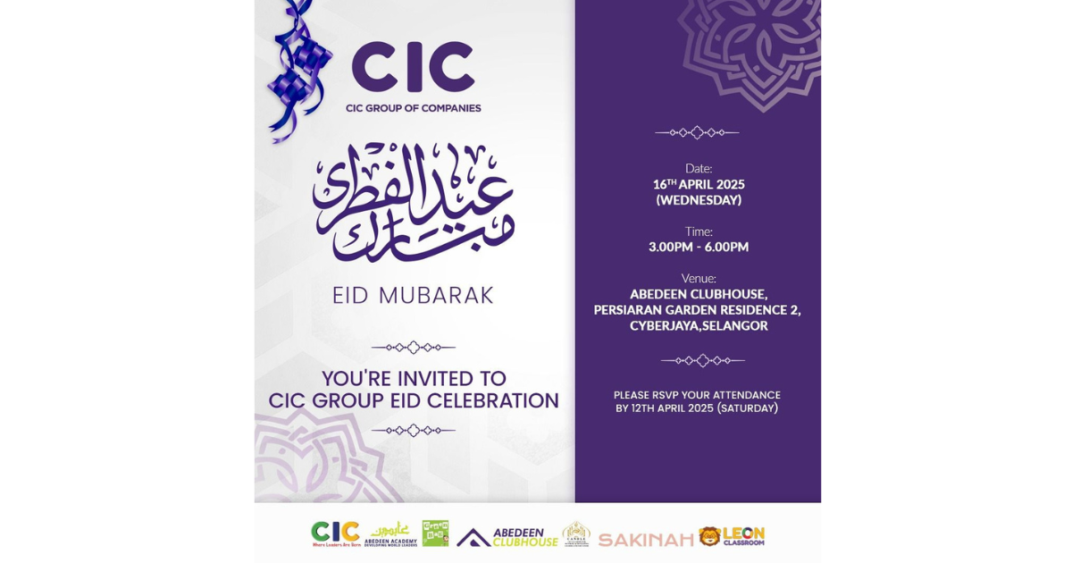 Kad jemputan Majlis Aidilfitri CIC Group 2025 di Cyberjaya