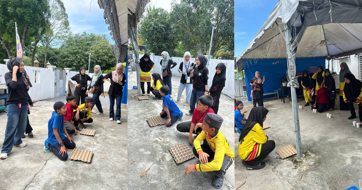 Aktiviti lantun bola pingpong bersama adik-adik Asyura