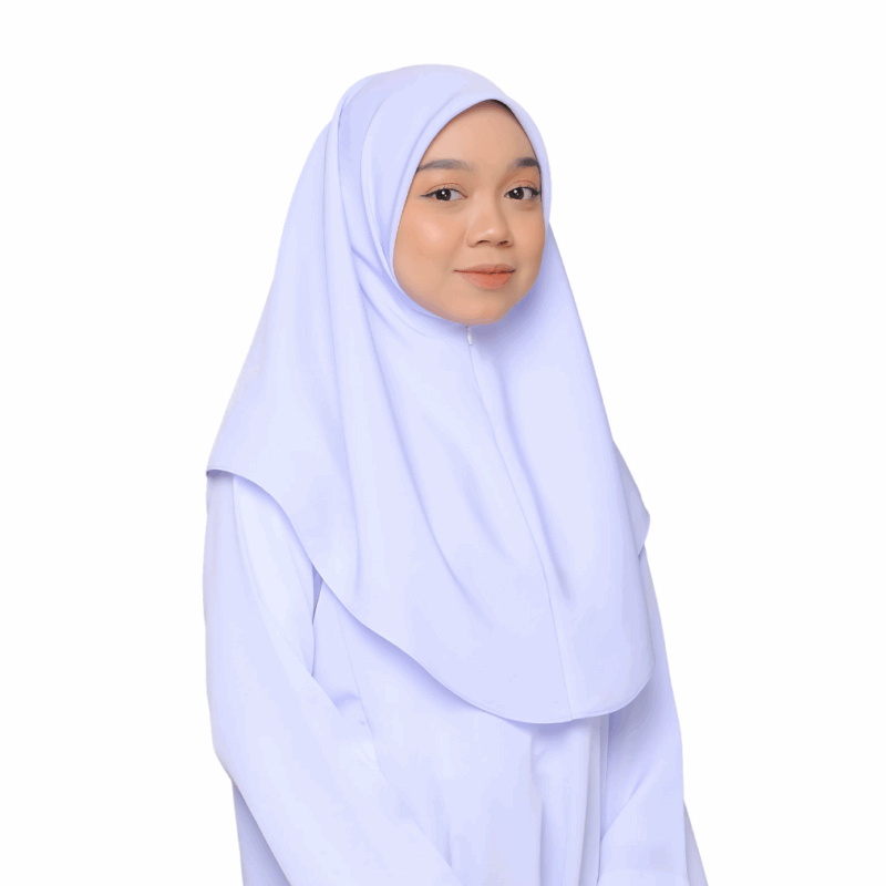 Tudung Sekolah Zip Dua Lapis (Defect)