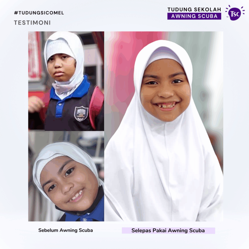 Tudung Sekolah Awning Scuba - Image 4