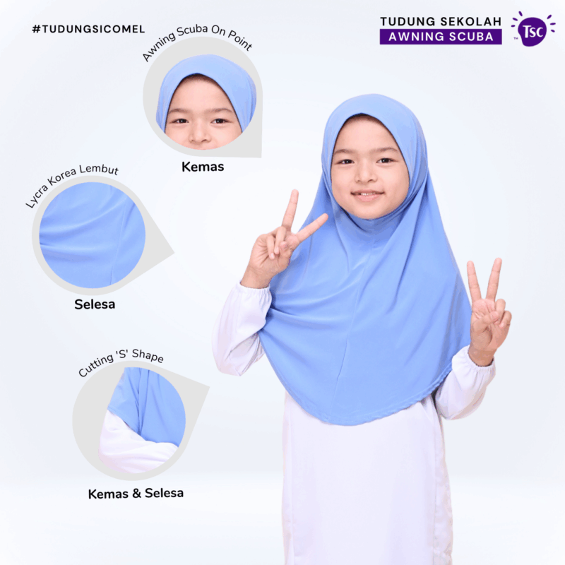 Tudung Sekolah Awning Scuba - Image 2