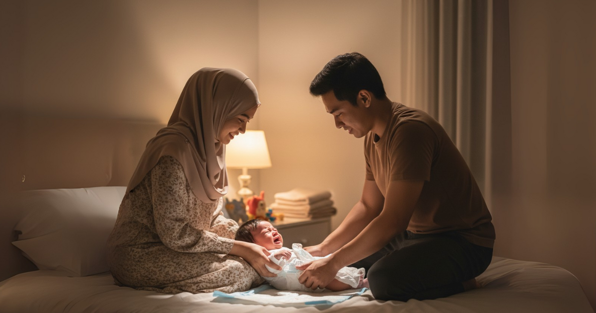 tukar lampin anak