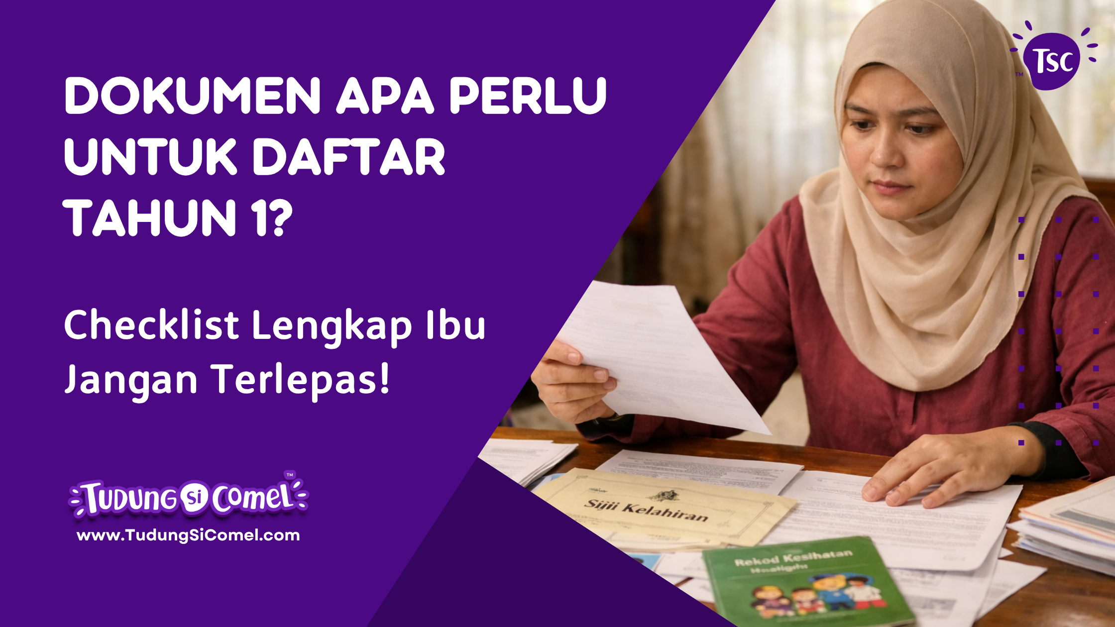 checklist Untuk Daftar Tahun 1